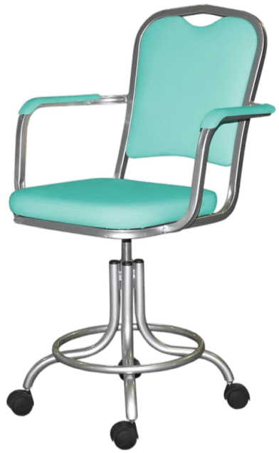 Изображение медицинского кресла на винтовой опоре с подлокотниками КР09 с экокожей Dollaro Seagreen